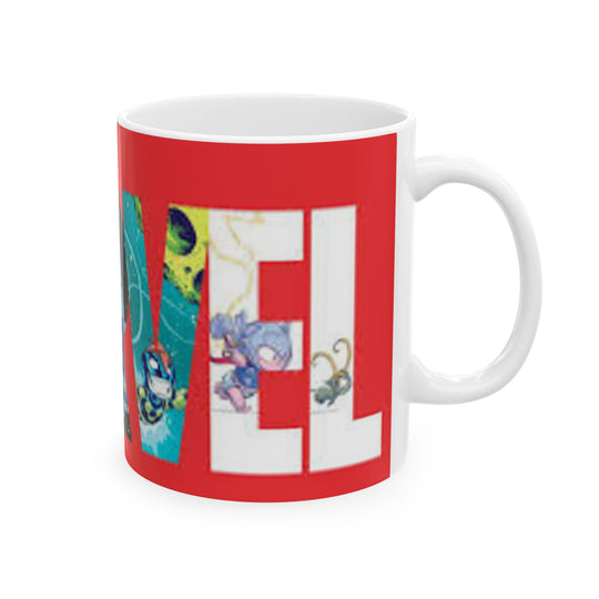 Marvel Heroes Collage Ceramic Mug (11oz/15oz) — Retro Superhero Coffee Cup