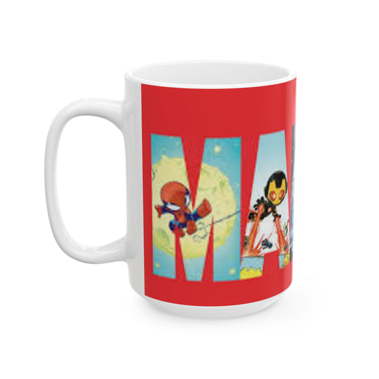 Marvel Heroes Collage Ceramic Mug (11oz/15oz) — Retro Superhero Coffee Cup