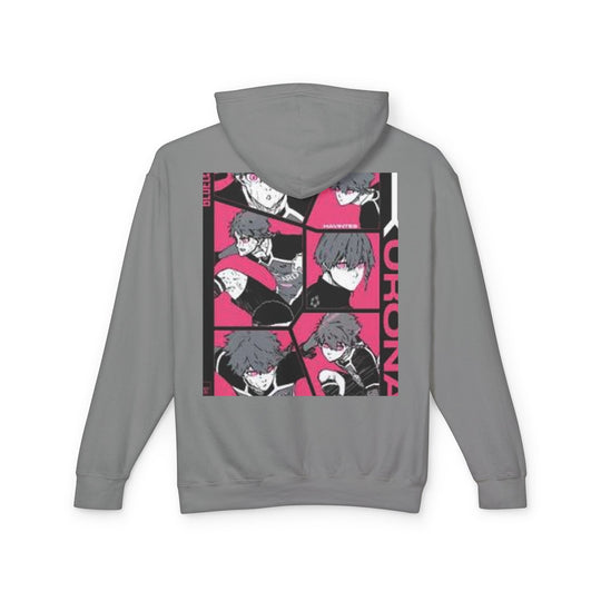 Bluelock Hoodie - Pink & Black Anime Character Panel Graphic Hoodie