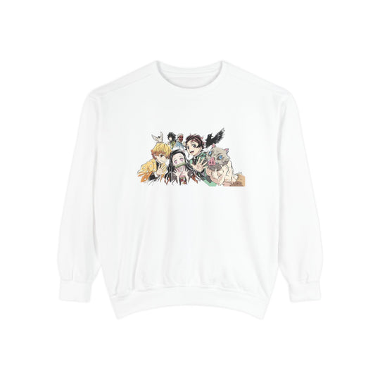 Demon Slayer Anime Crewneck Sweatshirt — Demon Slayer Character Collage