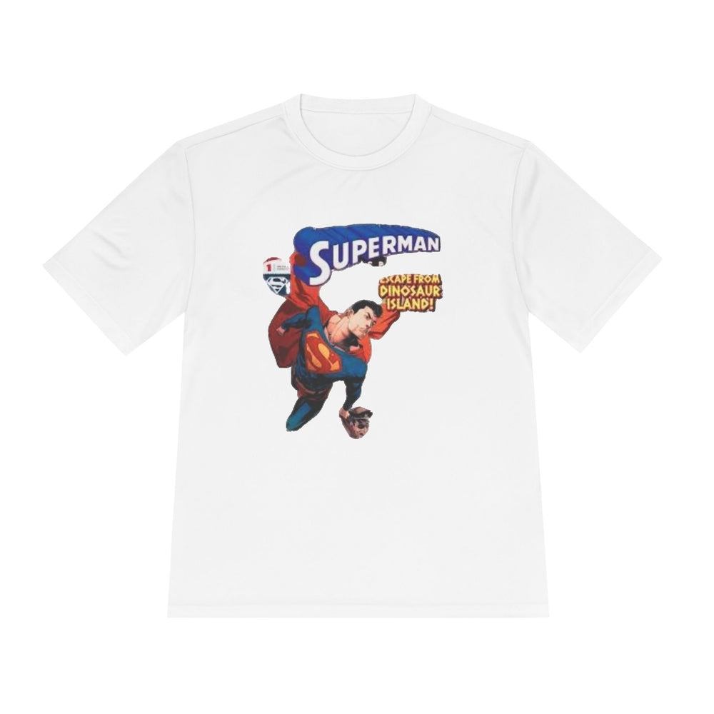 Superman Retro Graphic Tee — 'The Dinosaur Island' Vintage Comic Shirt