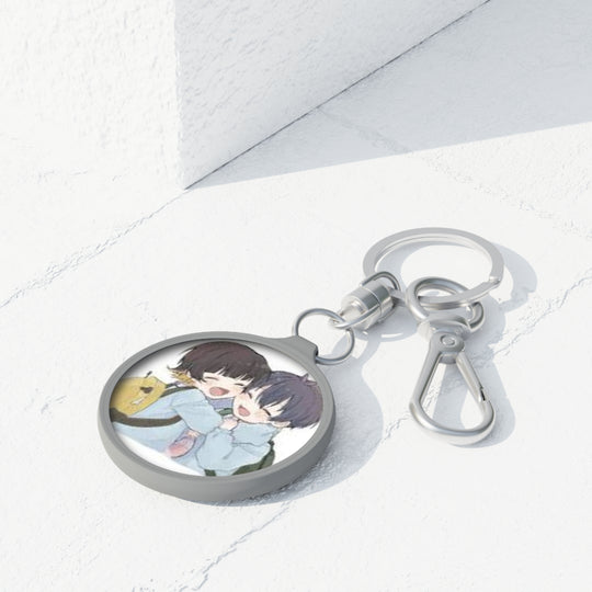 Round Anime Couple Keyring — Cute Best Friends Keychain