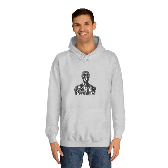 Mens Statue ZORO Hoodie - Artistic Black Marble Bust Graphic