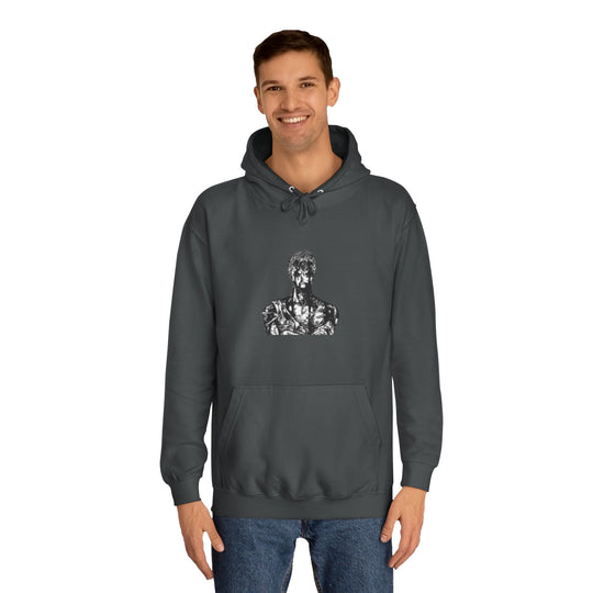 Mens Statue ZORO Hoodie - Artistic Black Marble Bust Graphic