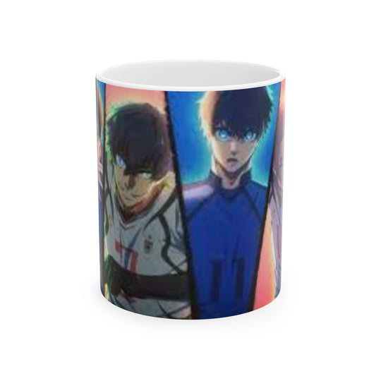 Bluelock Anime Players Ceramic Mug — Colorful Team Character Collage (11oz/15oz)