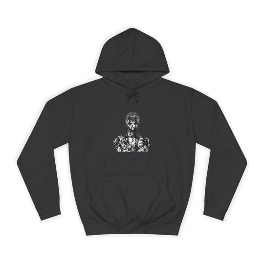 Mens Statue ZORO Hoodie - Artistic Black Marble Bust Graphic