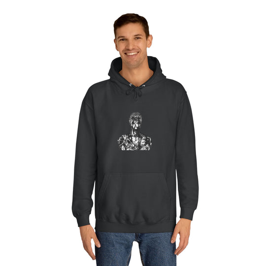 Mens Statue ZORO Hoodie - Artistic Black Marble Bust Graphic