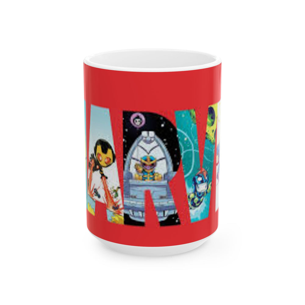 Marvel Heroes Collage Ceramic Mug (11oz/15oz) — Retro Superhero Coffee Cup
