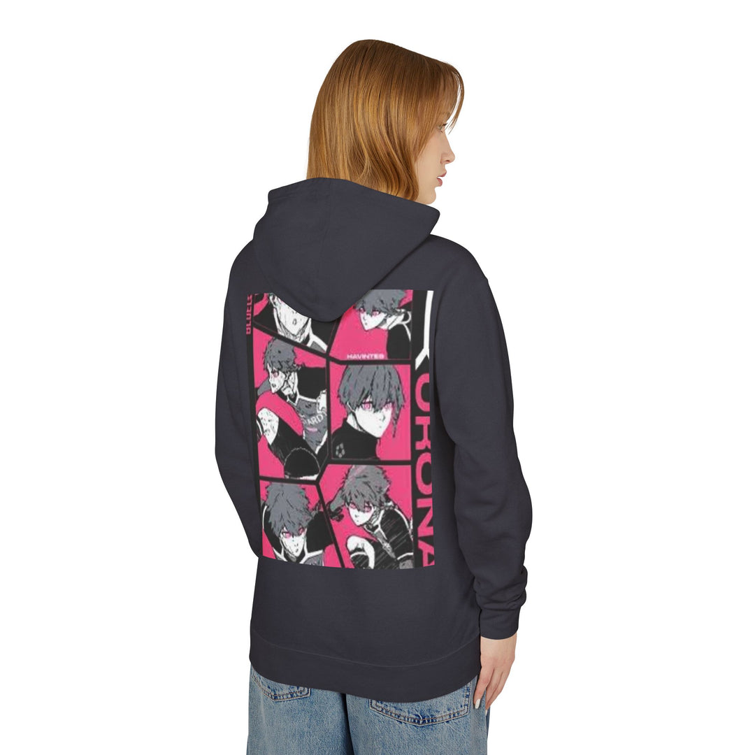 Bluelock Hoodie - Pink & Black Anime Character Panel Graphic Hoodie