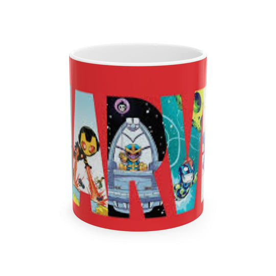 Marvel Heroes Collage Ceramic Mug (11oz/15oz) — Retro Superhero Coffee Cup