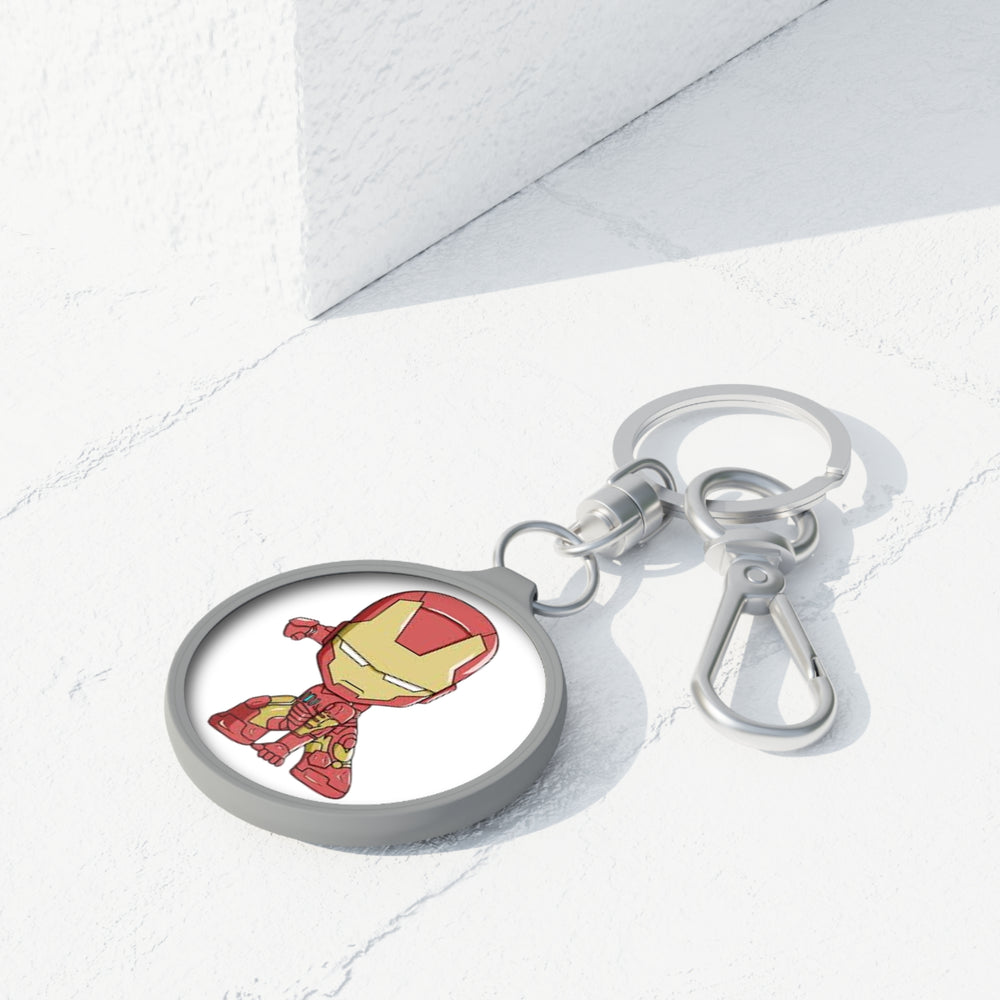 Iron Man Chibi Keyring Tag — Cute Superhero Keychain Accessory