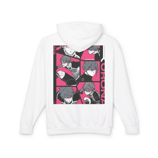 Bluelock Hoodie - Pink & Black Anime Character Panel Graphic Hoodie