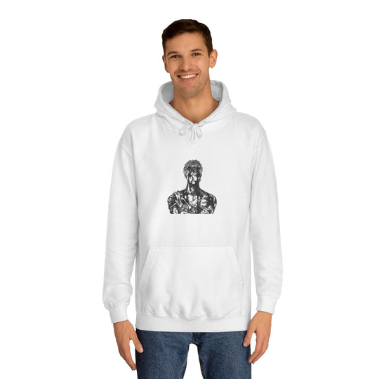 Mens Statue ZORO Hoodie - Artistic Black Marble Bust Graphic