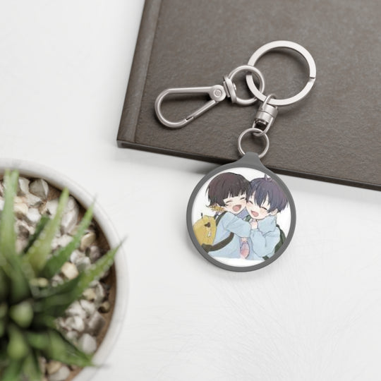 Round Anime Couple Keyring — Cute Best Friends Keychain