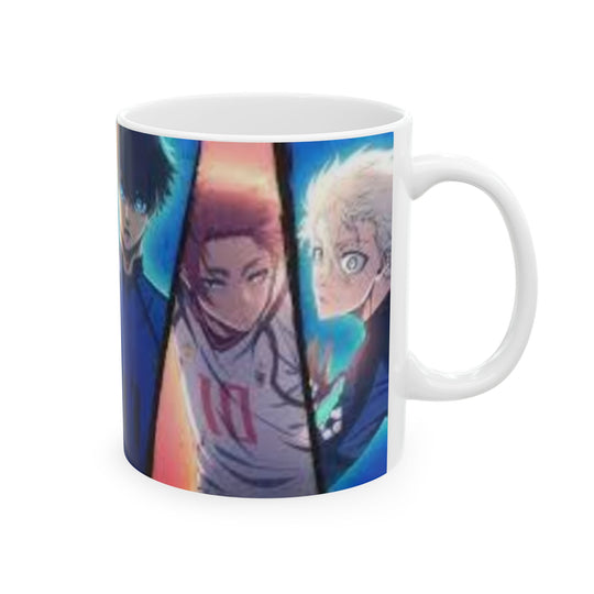 Bluelock Anime Players Ceramic Mug — Colorful Team Character Collage (11oz/15oz)