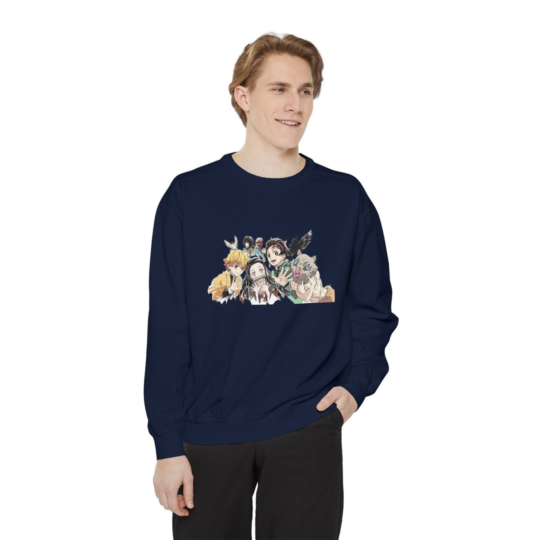 Demon Slayer Anime Crewneck Sweatshirt — Demon Slayer Character Collage
