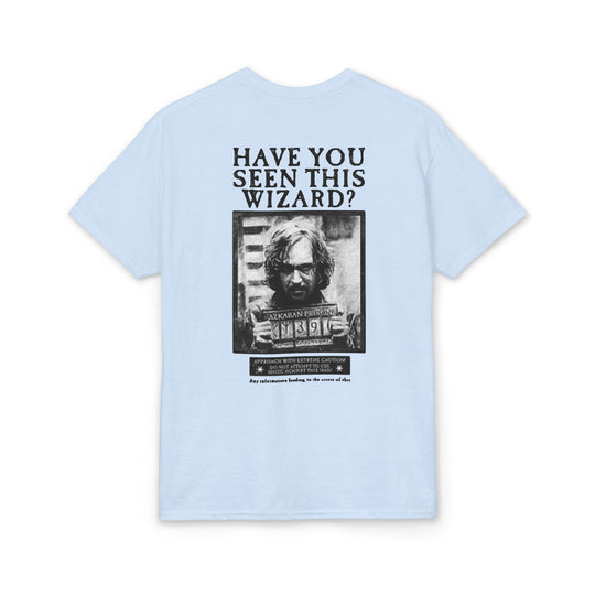 Happy Potter "Have You Seen This Wizard?" T-Shirt — Vintage Wanted Poster Graphic Tee