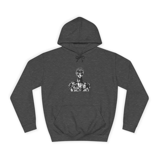 Mens Statue ZORO Hoodie - Artistic Black Marble Bust Graphic
