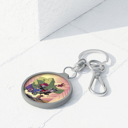 Avengers cute chibi Keyring Tag — Cute Superhero Dino Team Keychain