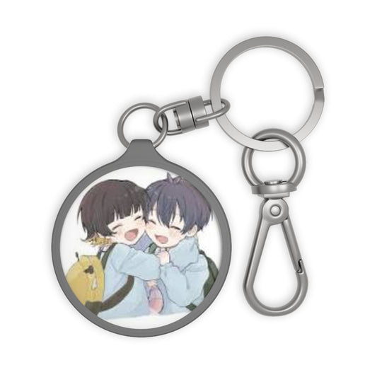 Round Anime Couple Keyring — Cute Best Friends Keychain