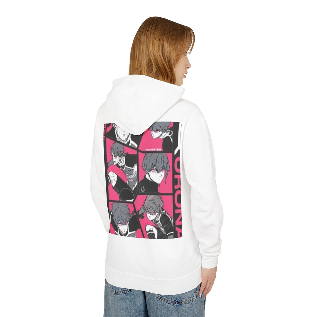 Bluelock Hoodie - Pink & Black Anime Character Panel Graphic Hoodie