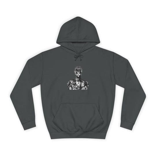 Mens Statue ZORO Hoodie - Artistic Black Marble Bust Graphic