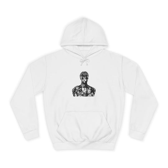 Mens Statue ZORO Hoodie - Artistic Black Marble Bust Graphic