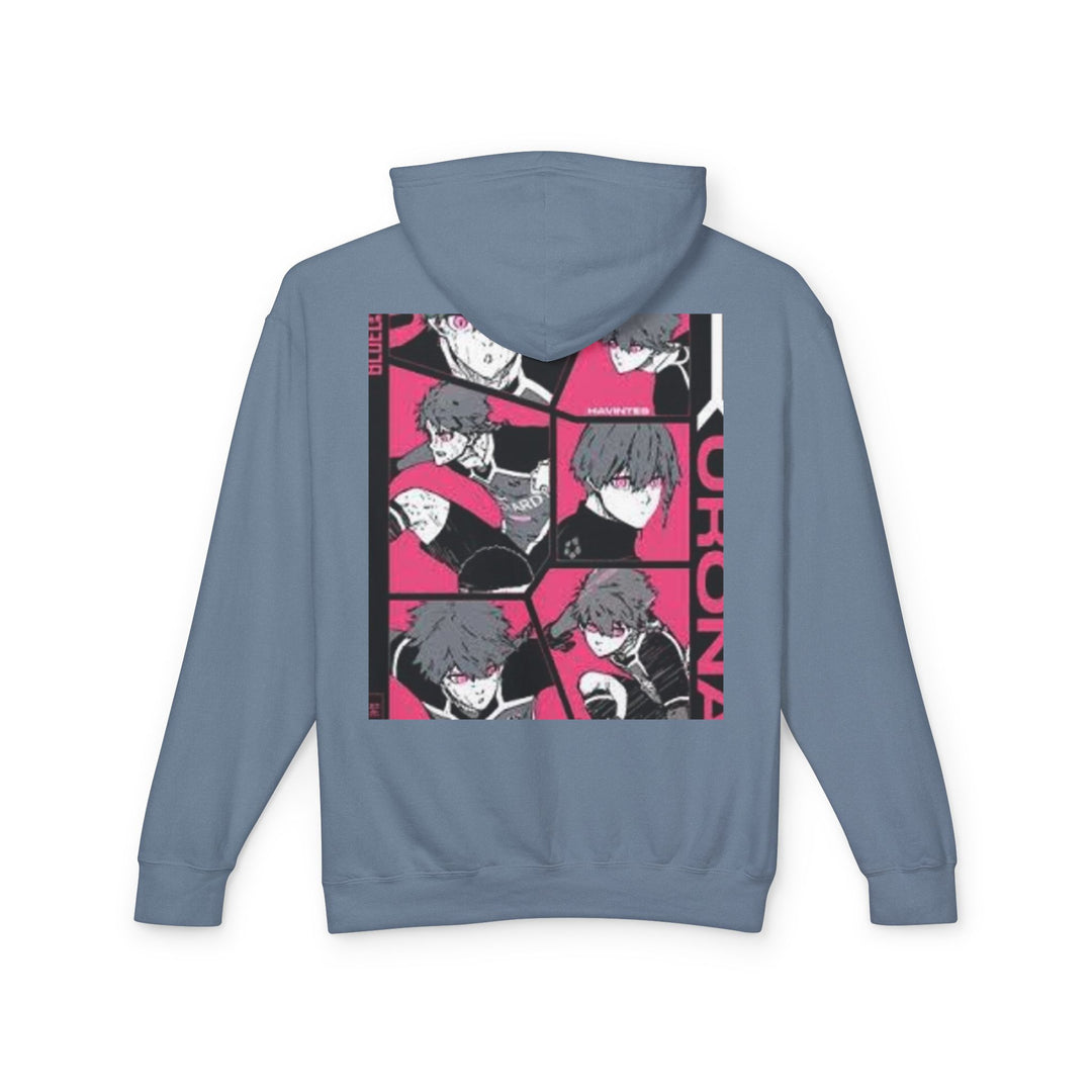 Bluelock Hoodie - Pink & Black Anime Character Panel Graphic Hoodie