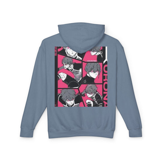 Bluelock Hoodie - Pink & Black Anime Character Panel Graphic Hoodie